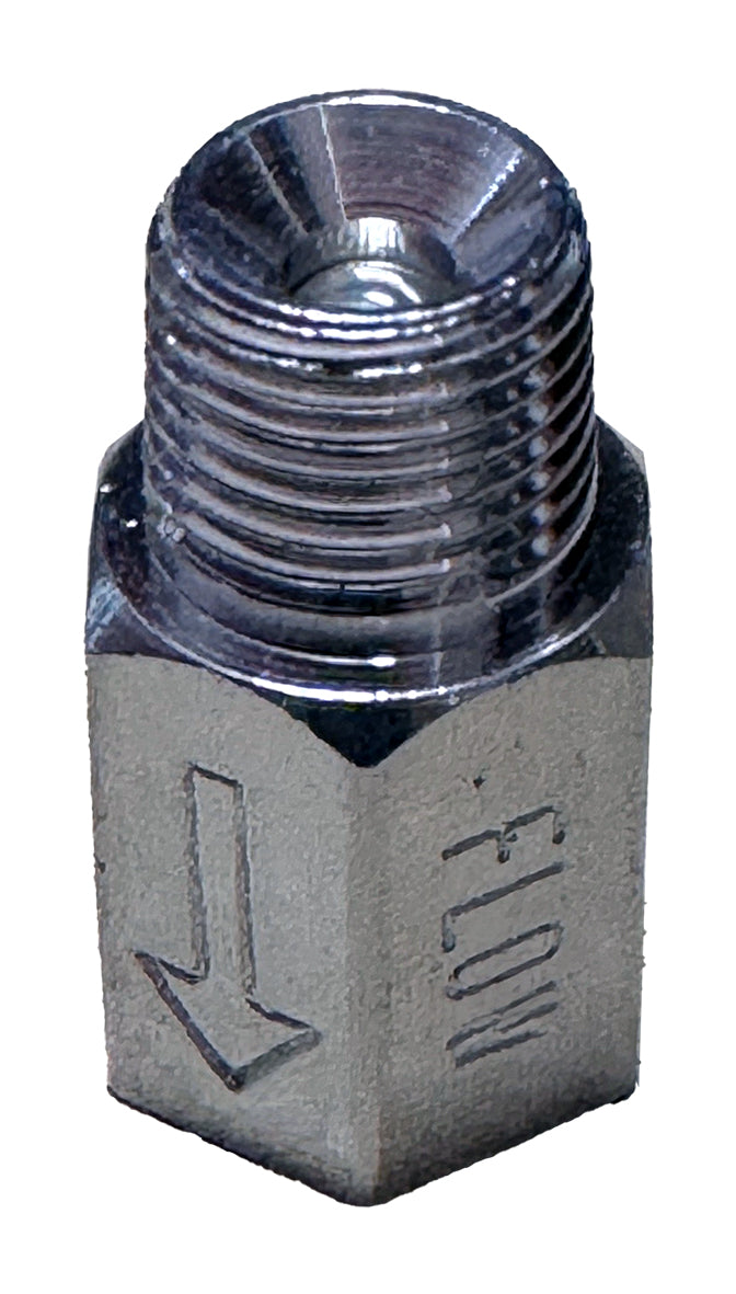 Check Valve 1/8"M x 1/8"F - 1/2" LONG Chrome (25mm)