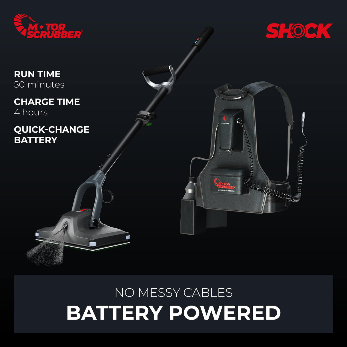 MotorScrubber SHOCK Starter Kit - Compact Oscillating Floor Scrubber