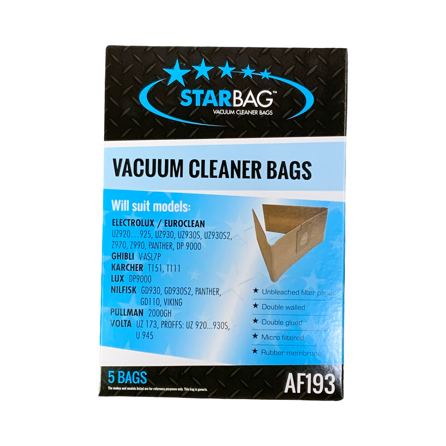 VAC BAG - ELECTROLUX UZ SERIES (5PK PAPER) #AF193