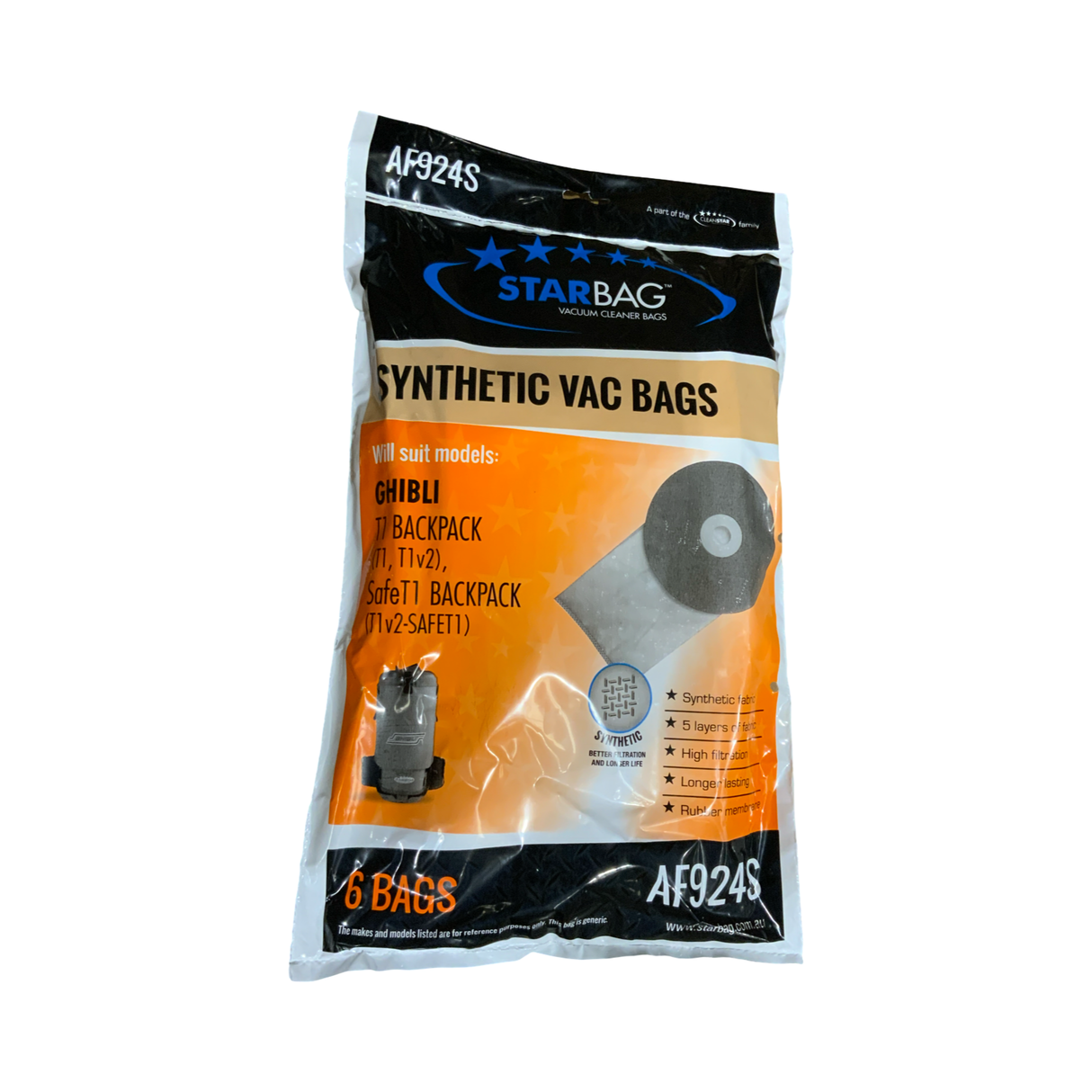 VAC BAG - RAPIDCLEAN RAPID VAC MKII BACKPACK, RVMKII (6PK SYNTHETIC) #AF924S