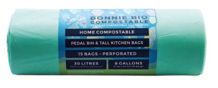 30L Compostable Bin & Rubbish Bags - BONNIE BIO - 45 ROLLS (15 BAGS PER ROLL)