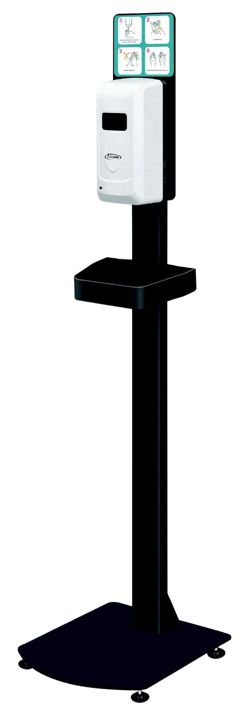 Floor Stand Automatic Sanitiser and Soap Dispenser Station - Including Drip Tray