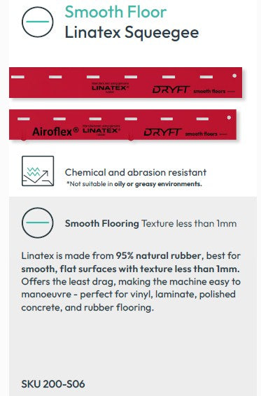 DRYFT Squeegee kit front & rear for Smooth Floor (LINATEX)