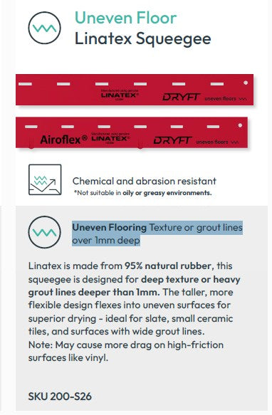 Squeegee Kit for Uneven floors for DRYFT (LINATEX)