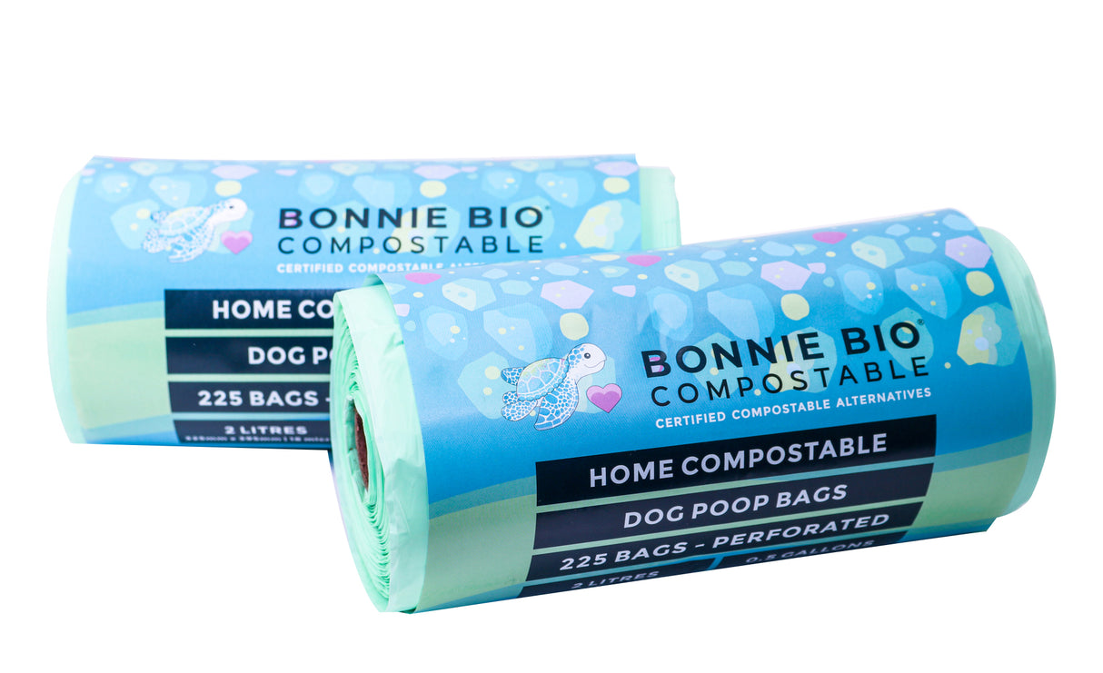 2L Compostable Bags - BONNIE BIO 9 ROLLS (225 BAGS PER ROLL)