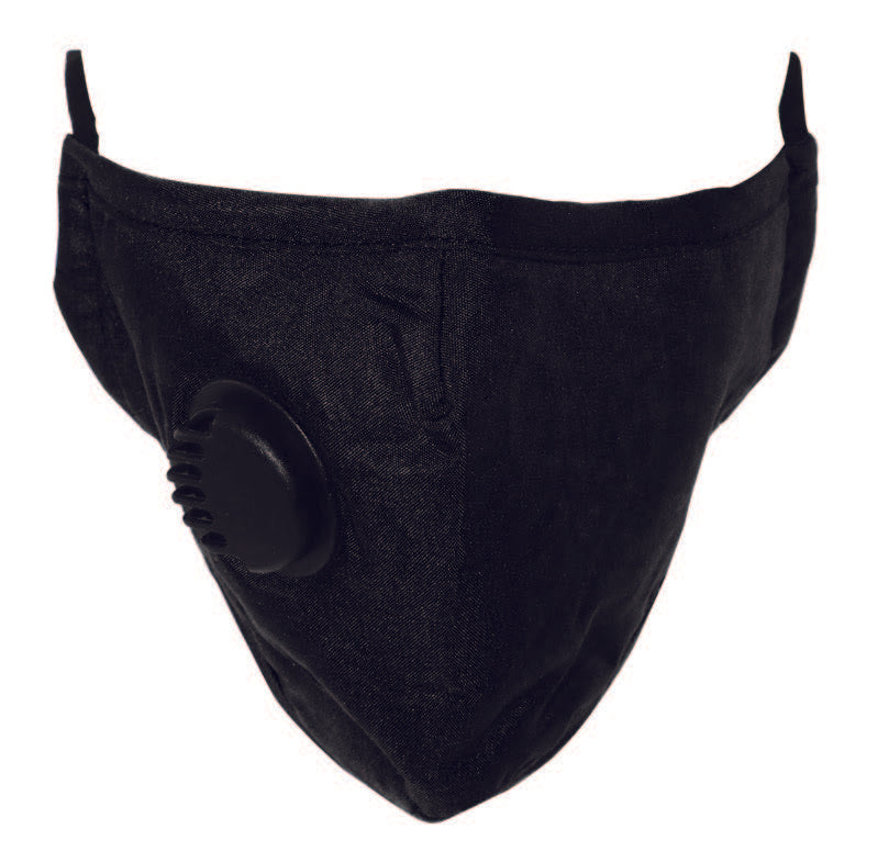 Cloth Mask with Vent-BLACK