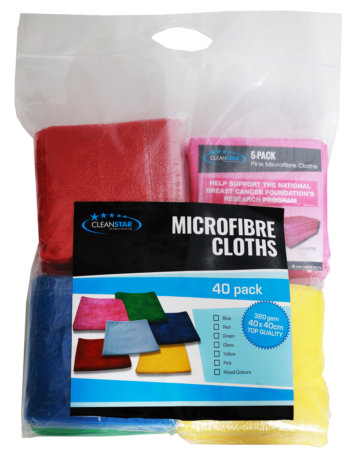 Micro Fibre Cloth - 40pk Mixed colours