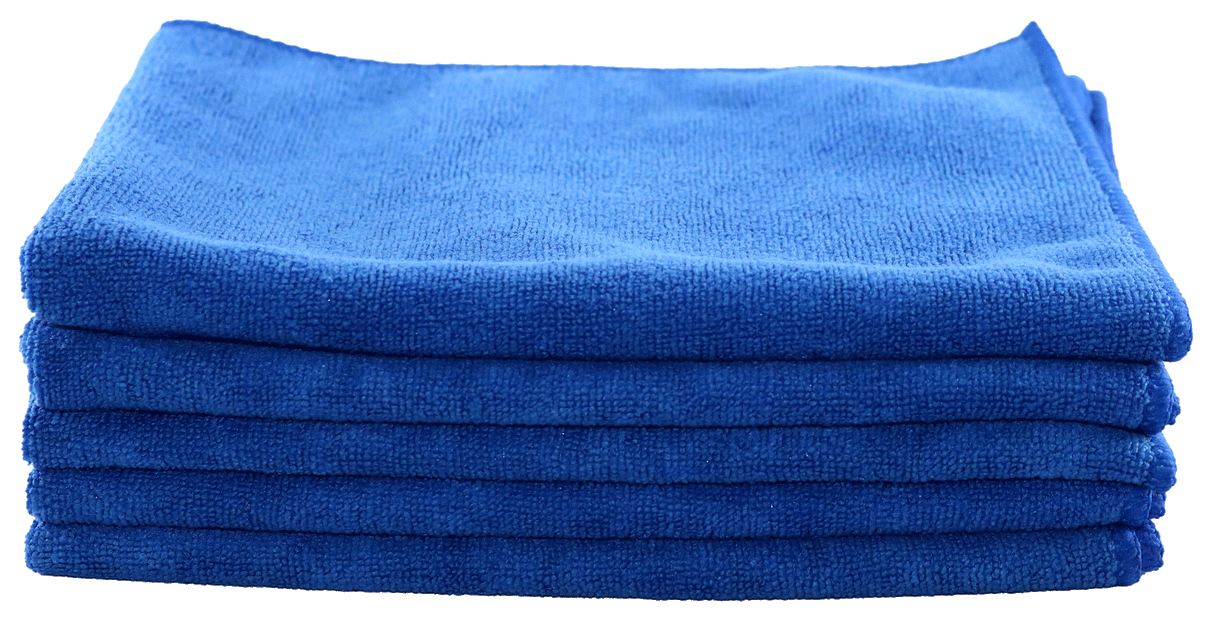 Microfibre Cloth -5pk- BLUE with Scourer (40 x 40cm)