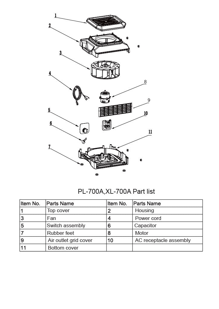 XPOWER PL-700A - Low Profile Air Mover