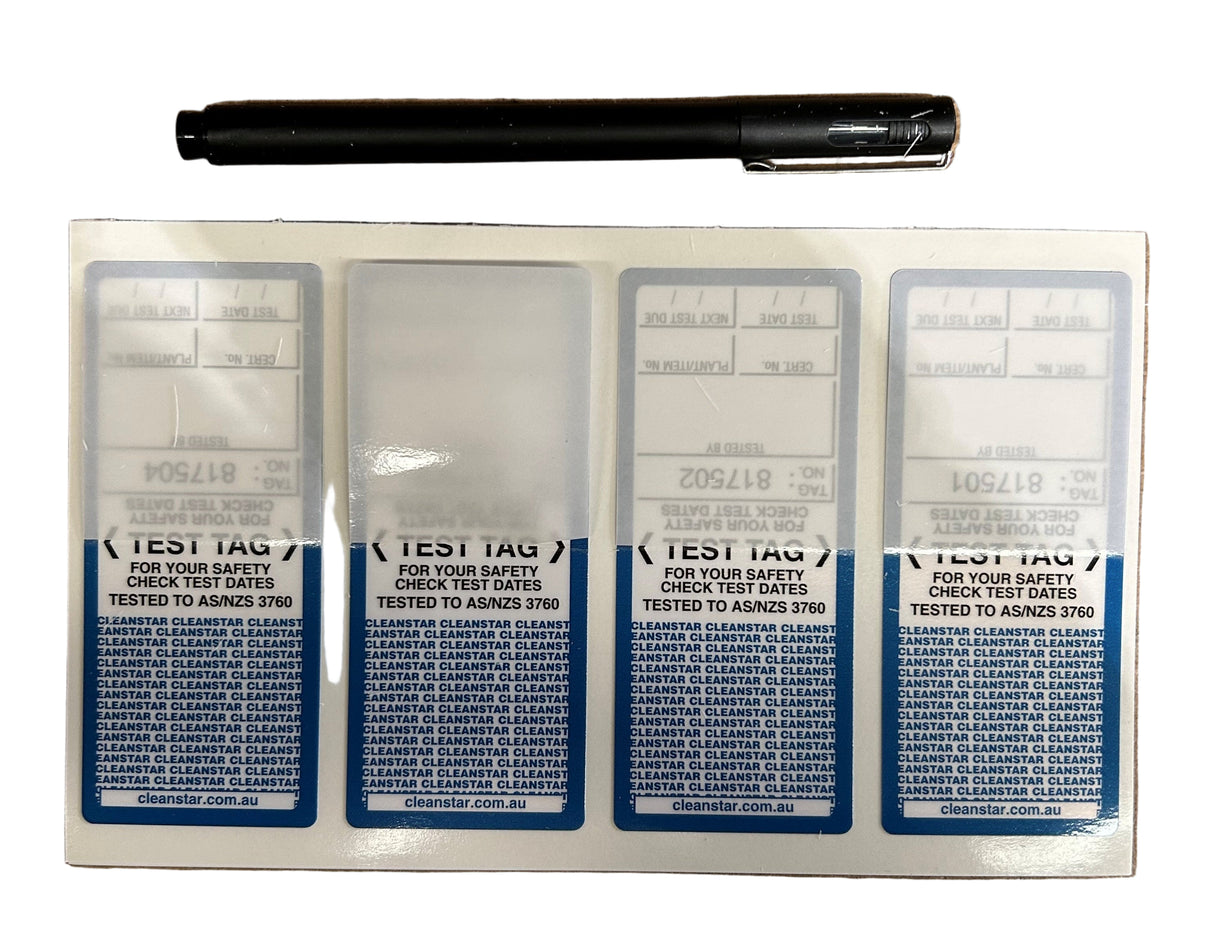 BLUE Test & Tag Stickers (TEST-BLU) 100 pack