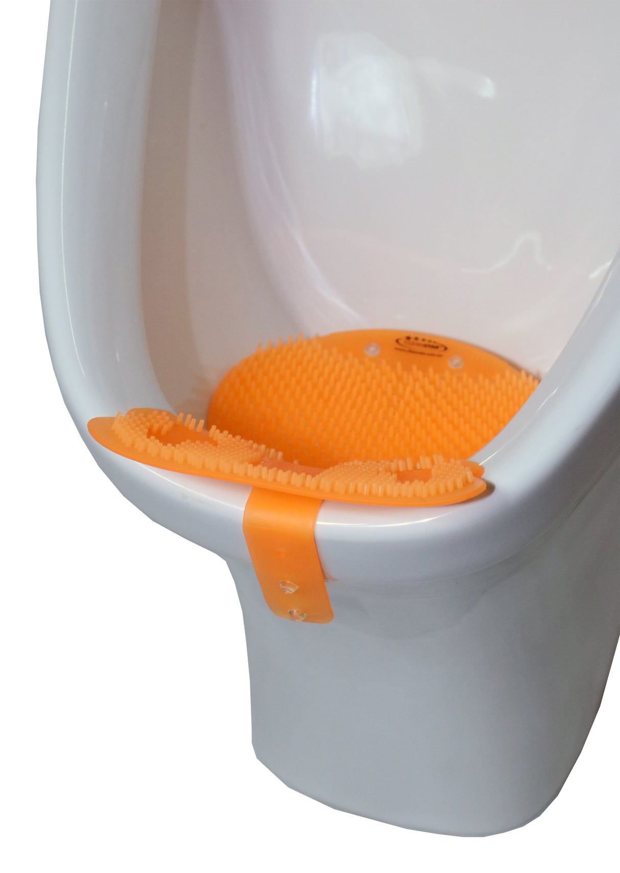 Drip-Catching Urinal Screen - ORANGE 10 Pack (With Clip) WORLD FIRST