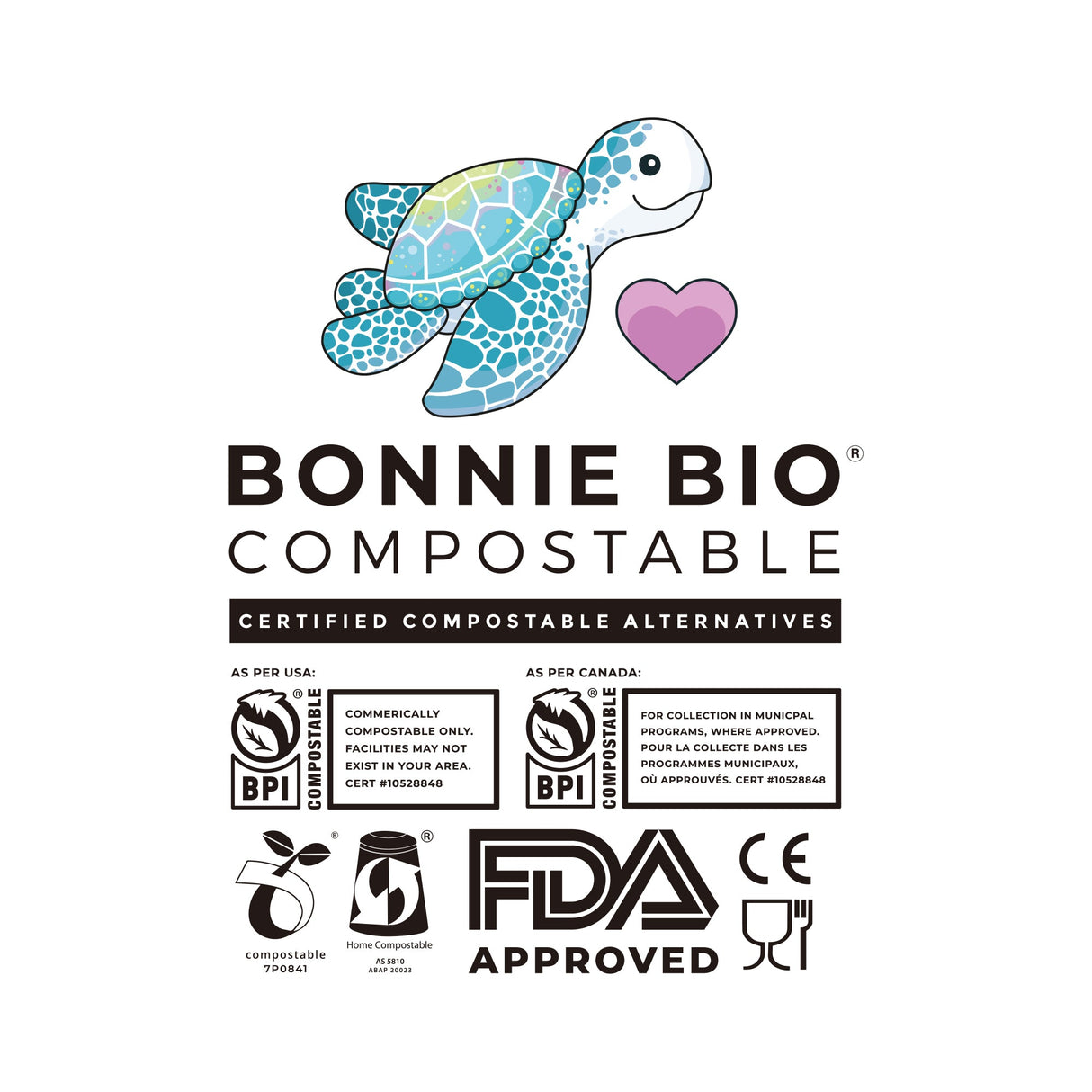 2L Compostable Bags - BONNIE BIO 9 ROLLS (225 BAGS PER ROLL)