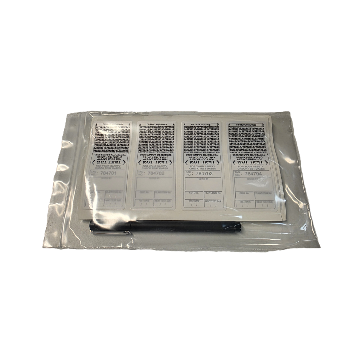 WHITE Test & Tag Stickers (TEST-WHT) 100 pack