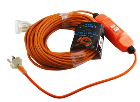 Commercial extension lead with inline RCD for cleaning equipment
