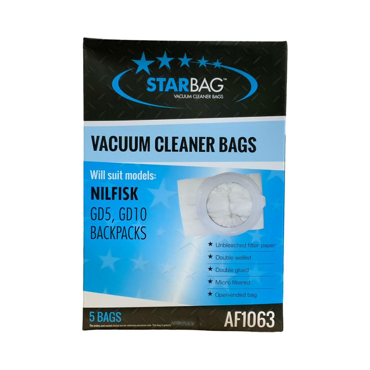 VAC BAG - PULLMAN - PV500, JANITOR JV500 (5PK PAPER) #AF1063