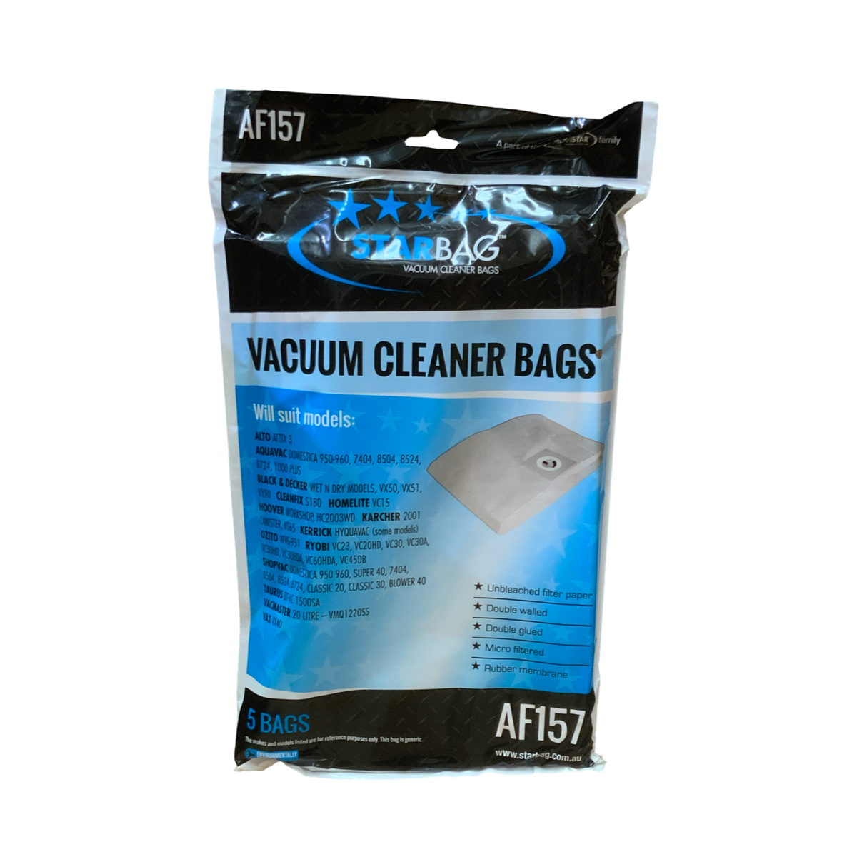 VAC BAG - HOOVER WORKSHOP, HC2003WD (5PK PAPER) #AF157