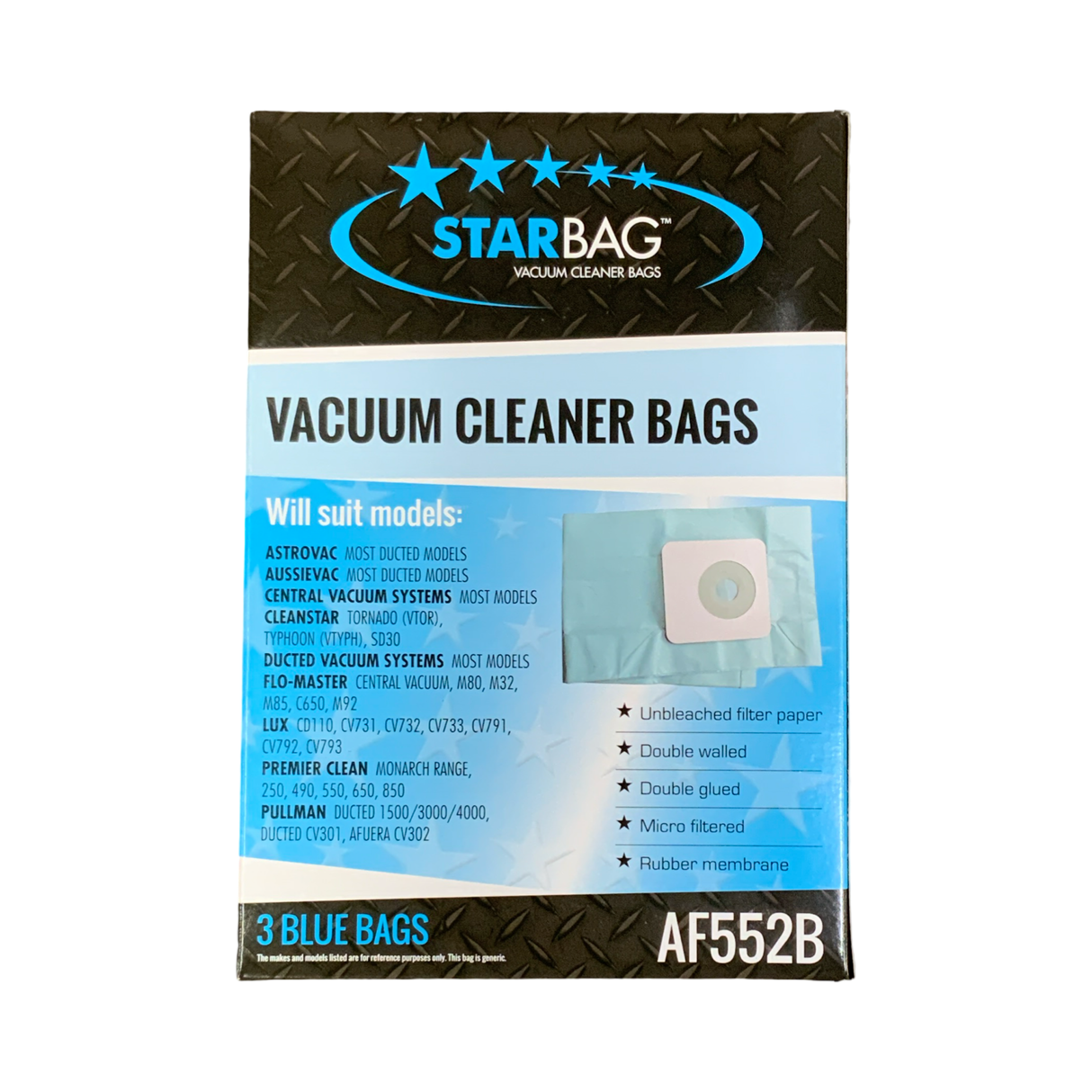 VAC BAG - AUSSIEVAC MOST DUCTED MODELS (3PK PAPER) #AF552B