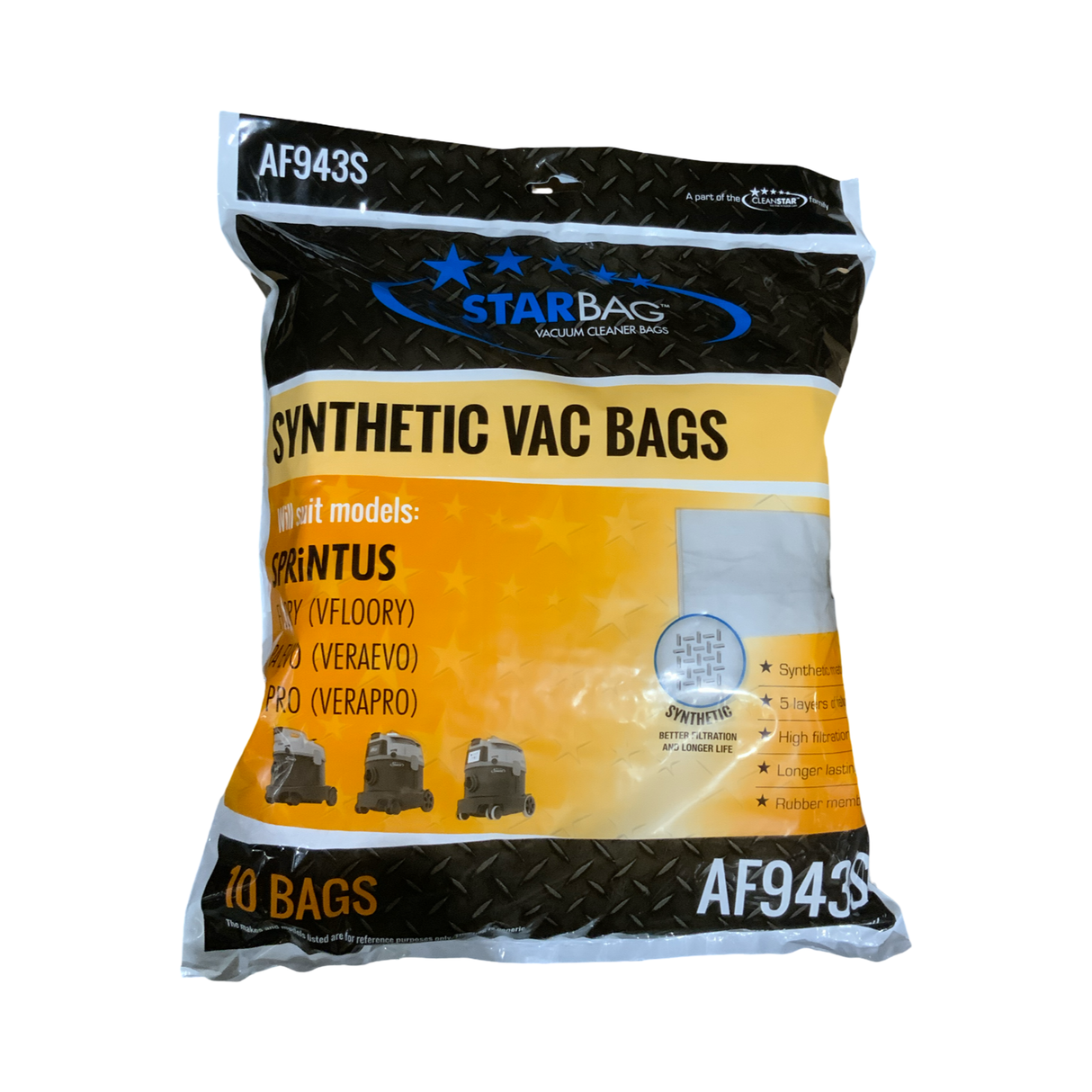 VAC BAG - CLEANSTAR EVO RANGE (10PK SYNTHETIC) #AF943S