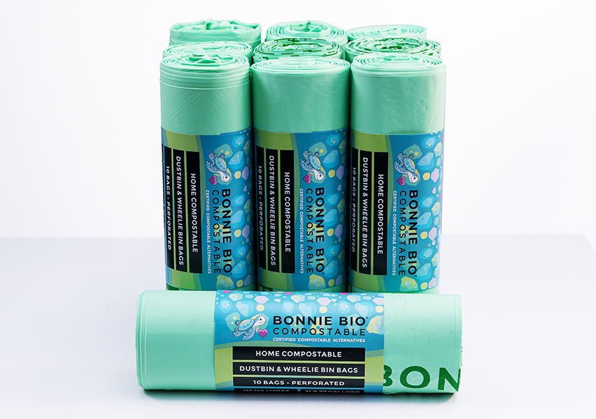 120-140L Compostable Garbage & Wheelie Bin Bags - BONNIE BIO 
10 ROLLS (10 BAGS PER ROLL)