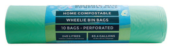240L Compostable Garbage & Wheelie Bin Bags - BONNIE BIO 
9 ROLLS (10 BAGS PER ROLL)