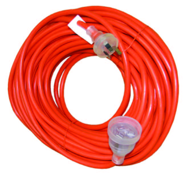 EXTENSION LEAD 30 metre 15AMP Orange with illuminated socket