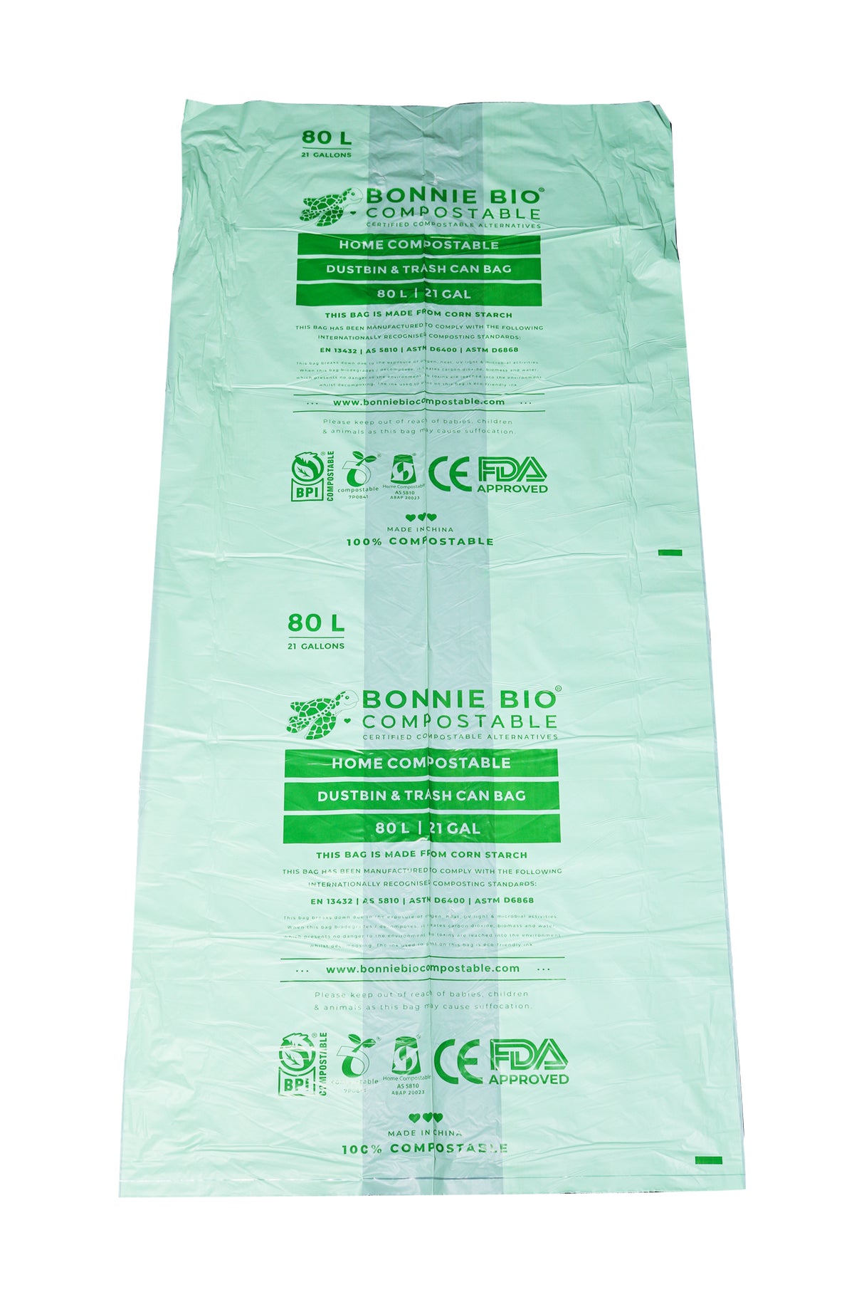 80L Compostable Garbage - BONNIE BIO 
20 ROLLS (10 BAGS PER ROLL)